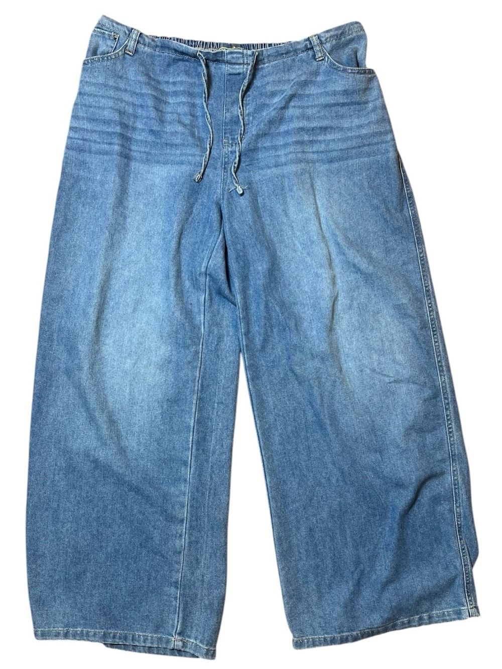 No Boundaries wide leg drawstring elastic waist denim pants size 20